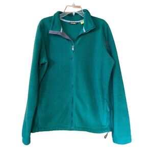 Cabelas Women’s Outerwear Full Zip Fleece Jacket Large Outdoors Cozy Kelly Green